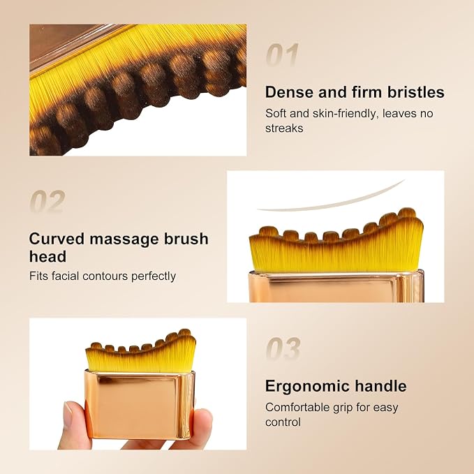 1/2 PCS Lymphatic Contour Face Brush – Manual Facial Sculpting Tool - Image 4