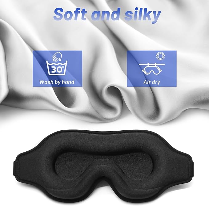 Sleep Eye Mask for Men Women, Sleeping Mask for Side Sleeper, Travel Blackout - Image 6