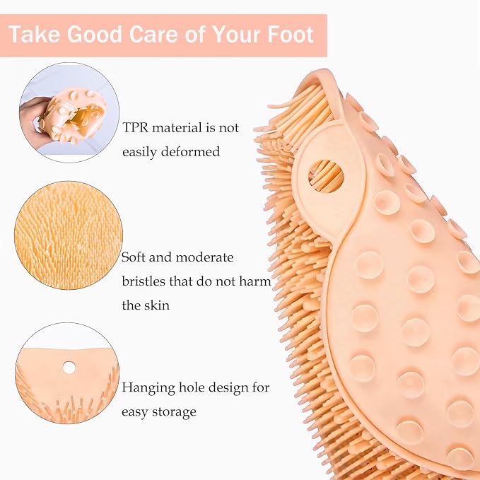 Shower Foot and Back Scrubber Mat, Wall Mounted Shower Foot Scrubber - Image 3