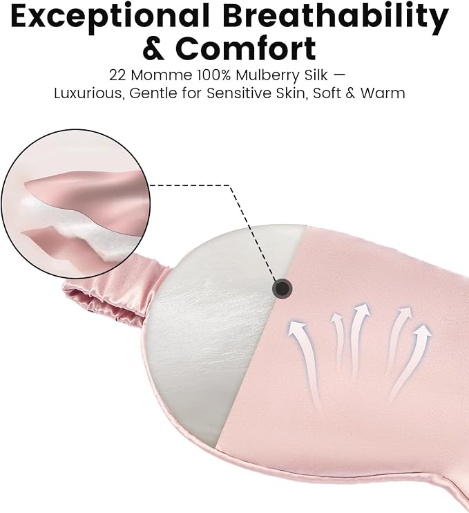 Formé & Found Luxury Silk Sleep Mask, 100% 6A Mulberry Silk Eye Mask - Image 2