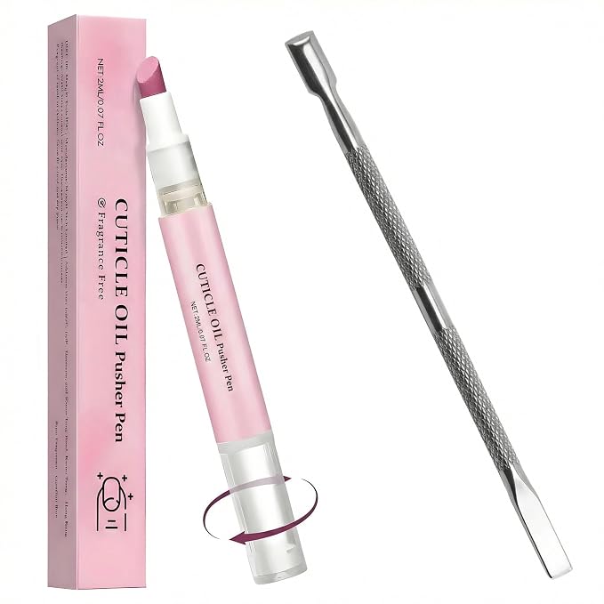 Ceramic Cuticle Pusher & Nail Oil Pen, 2-in-1 Nail Care Tool by Unknown