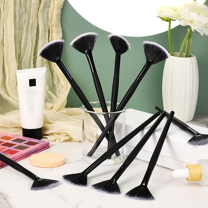 9 Pieces Facial Fan Mask Brushes, Soft Facial Applicator Brushes Tools - Image 4