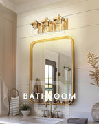 Bathroom Light Fixtures Over Mirror, 3-Light Brushed Gold Vanity Light - Image 5