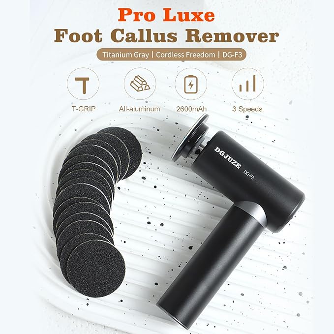 Premium Electric Foot Callus Remover, Ergonomic T-Grip 2600mAh Rechargeable 3 - Image 2