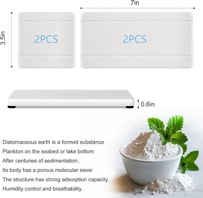 4PCS Stone Drying Trays for Bathroom Sink, Water Absorbing Stone Tray, Water - Image 6