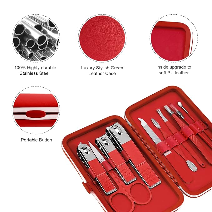 Manicure Set, Travel Mini Nail Clippers Kit Pedicure Care Tools - Image 6