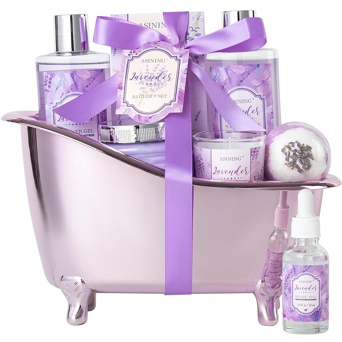 Spa Gift Basket for Women, Luxury Home Spa Kit, Gift Baskets for Women Unique by ASINING