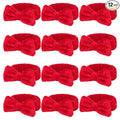 Casoty 12 Pcs Red Spa Headbands, Facewash Headbands, Soft Coral Fleece Makeup by Casoty