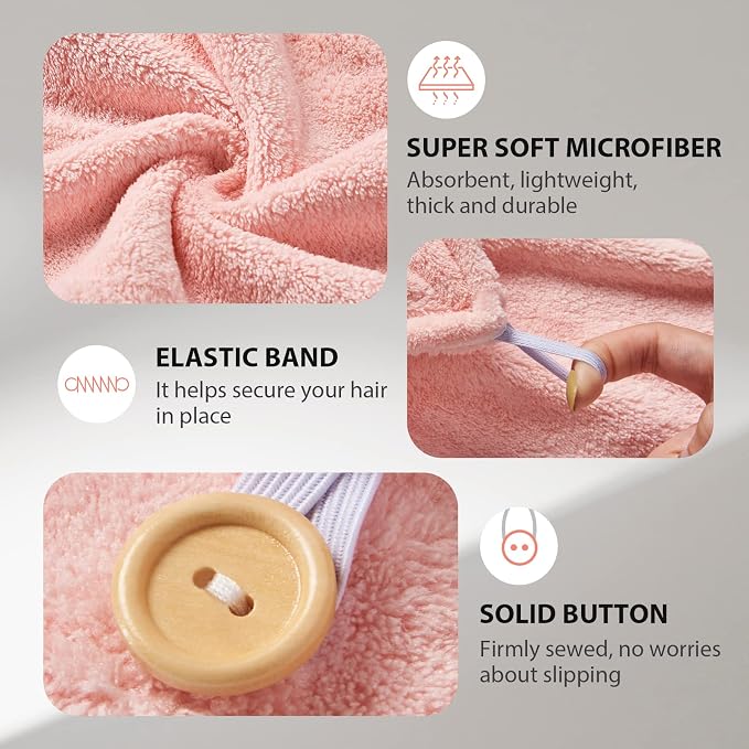 YFONG 3 Pack Microfiber Hair Towel Wrap - Image 3