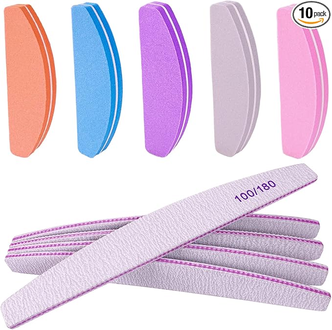 Nail File and Buffer, Buffer Block Nail Files Double Sided 100/180 Grit by AhaTopia