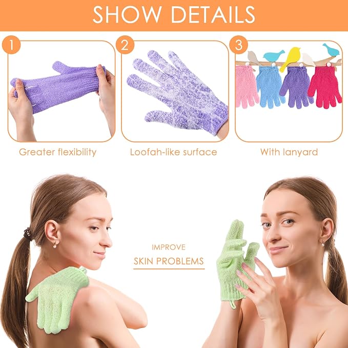 FoldTier 100 Pcs Exfoliating Gloves Bulk - Image 6