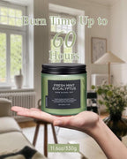 M&SENSE Eucalyptus & Mint Home Scented Candles, 11.6oz Organic Non Toxic Soy - Image 4