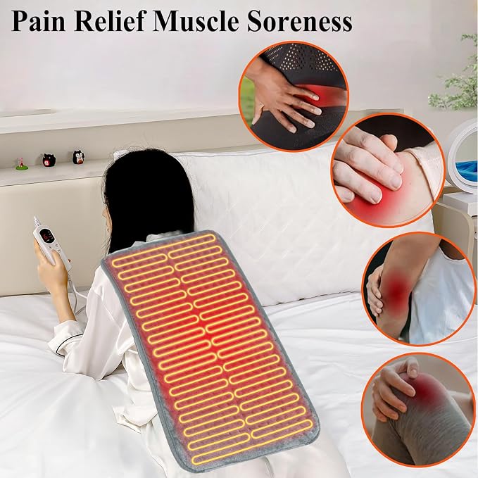 Heating Pad for Back Pain Relief Period Cramp, 6 Heat Settings & 4 Timer Auto - Image 5
