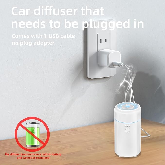 SEEDSEEL 100ML Car Diffuser Humidifier, Cool Mist Air Essential Oil Diffuser - Image 2