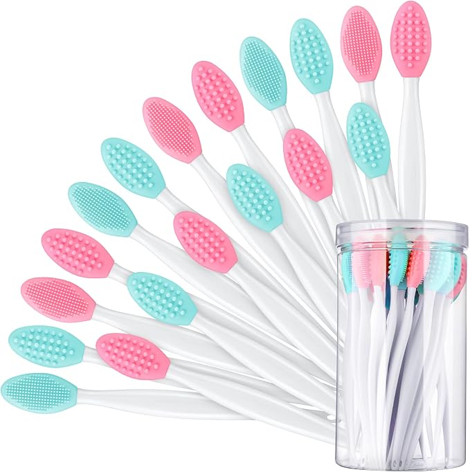 Patelai 24 Pcs Lip Scrub Brush Silicone Lip Scrubber Exfoliator by Patelai