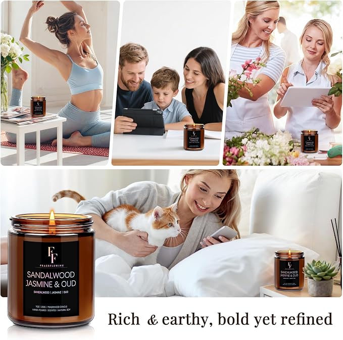 Sandalwood Jasmine Scented Candle - Image 5