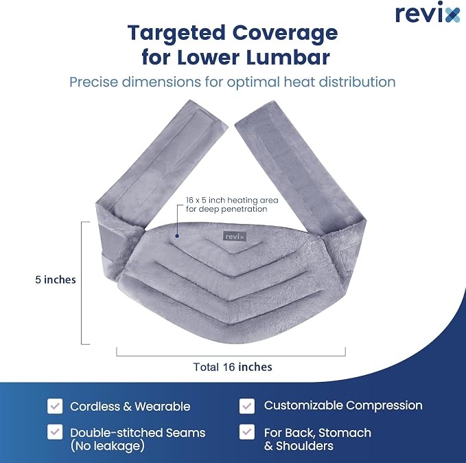 REVIX Microwave Heating Pad for Back Pain Relief, Hands-Free Wearable - Image 4