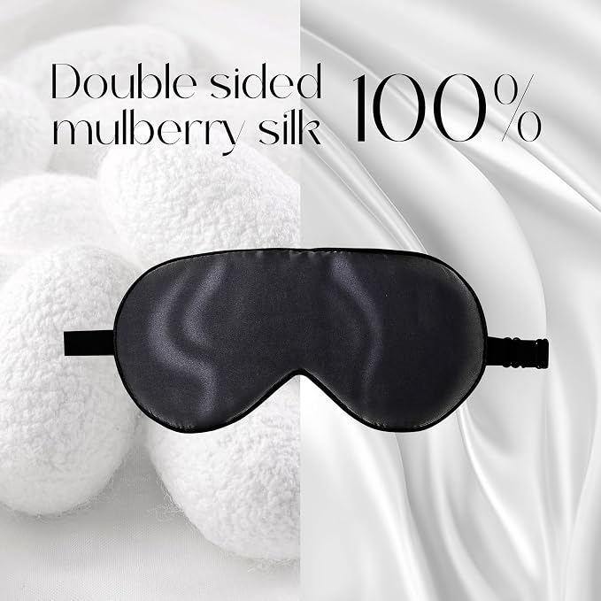 ZIMASILK 2 Pack 100% Natural Silk Sleep Mask, Adjustable Super-Smooth Soft Eye - Image 3