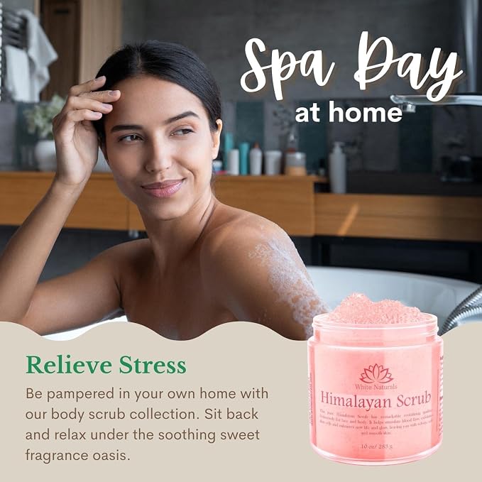 Pink Himalayan Salt Body Scrub, Deep Cleansing & Moisturizing scrubber - Image 2