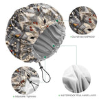 2 PCS Shower Cap Waterproof Double Layer Elastic Adjustable Reusable Hair Bath - Image 3