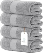 White Classic Luxury Bath Towels Set of 4 Large by WhiteClassic