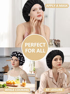 Years calm Shower Caps for Women Reusable Waterproof, Double Layer Waterproof - Image 6