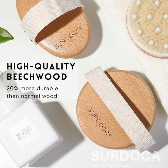 SURDOCA Dry Brush, Body Exfoliating Scrubber, Massage Brushes - Image 6