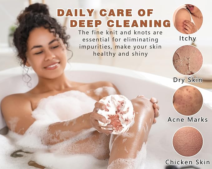 2 Pack African Net Sponge Exfoliating Body Scrubber Bath Sponge - Image 5