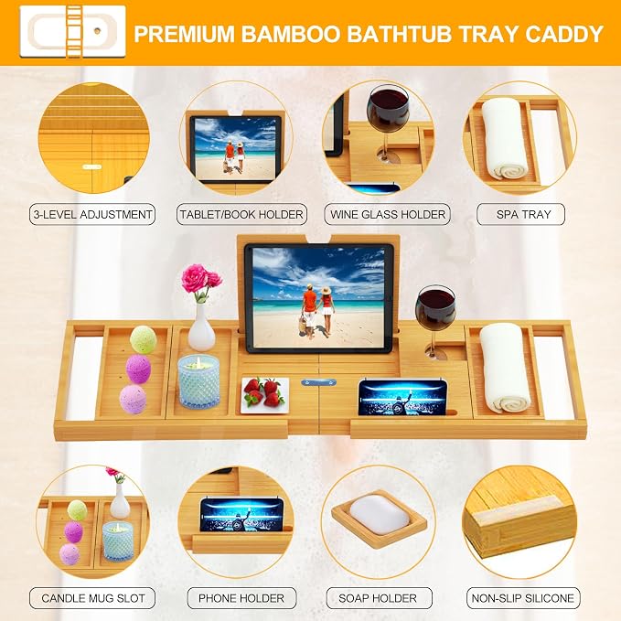 Premium Bathtub Tray Caddy - Image 2