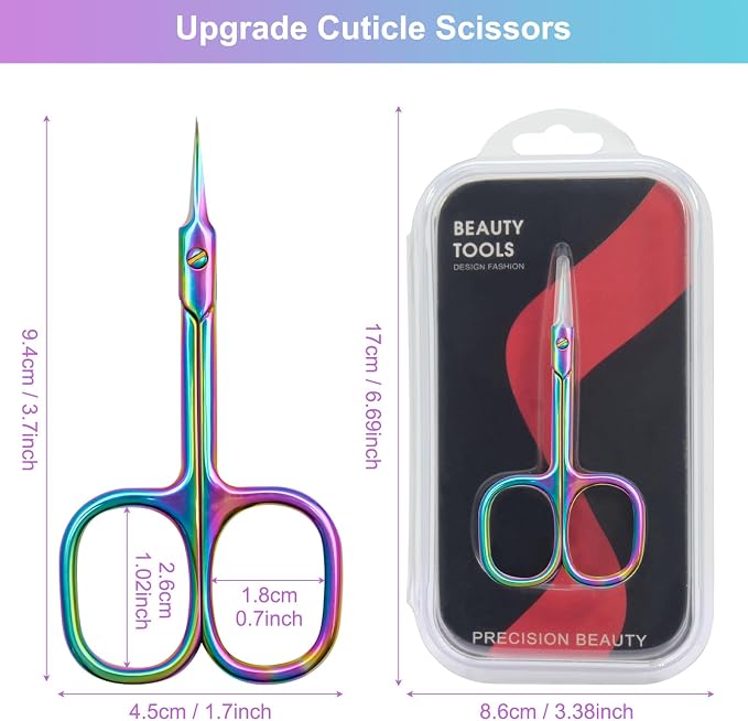 CGBE Cuticle Scissors Extra Fine Curved Blade, Super Slim Manicure Scissors - Image 6
