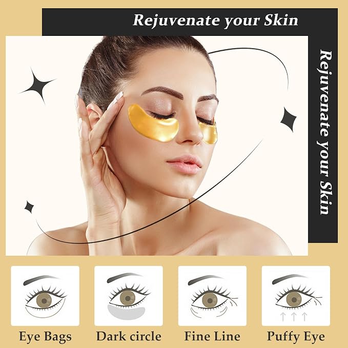 Adofect 30 Pairs Under Eye Patches -Reduce Eye Bags -24K Gold Eye Mask Collagen - Image 2