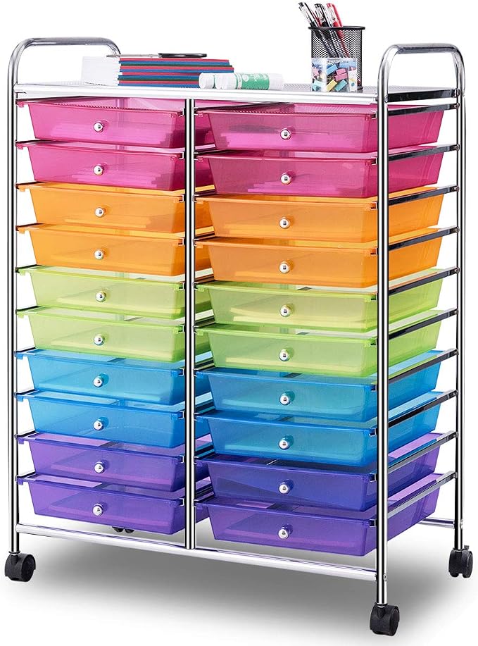 Giantex 20 Drawer Rolling Storage Cart Tools Scrapbook Paper Office School by Giantex