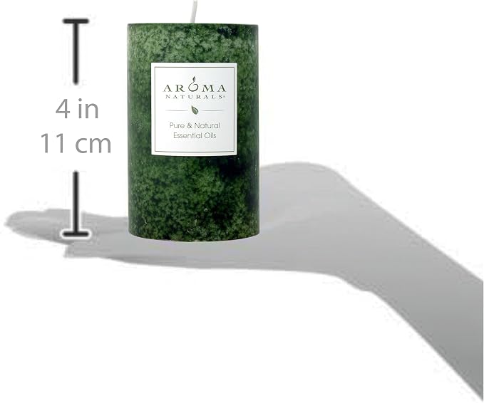 Aroma Naturals Holiday Juniper, Spruce and Basil Essential Oil Pillar Candle - Image 3