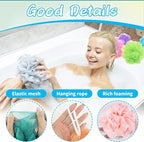 10 Pcs Bath Loofah Shower, Mesh Sponge Pouf, Soft Mesh Shower Loofahs - Image 4