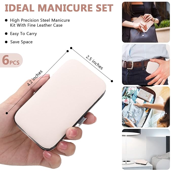 Hanaive 6 Set Manicure Set 48 Pcs Nail Clippers Pedicure Kit Gift - Image 2