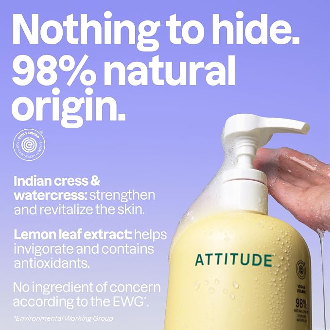 ATTITUDE Body Wash, EWG Verified Shower Gel, Dermatologically Tested, Plant and - Image 3