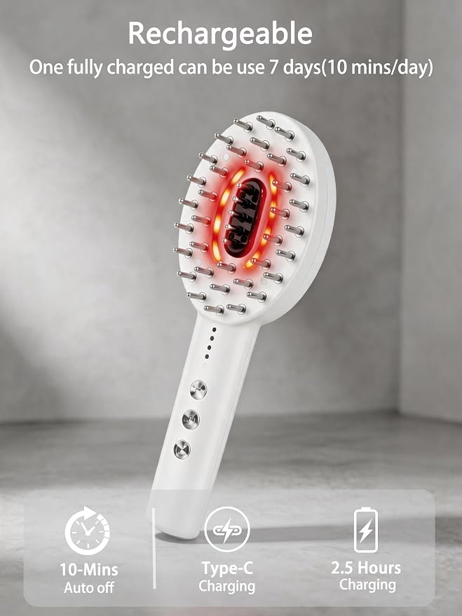 3-in-1 Electric Scalp Massager Brush, Vibrating Scalp Massager Comb - Image 6