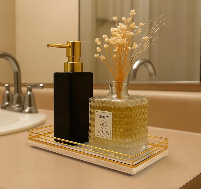 Bathroom Vanity Tray for Countertop, Bathroom Organizer for Soap, Perfume & - Image 2