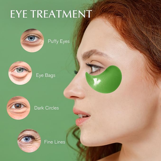 Under Eye Patches for Dark Circles: 30 Pairs Green Tea Eye Gels Pads - Image 8