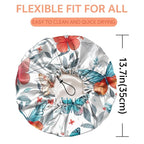 Shower Cap Reusable Double Layer Adjustable Elastic Waterproof EVA Hair Bath - Image 2