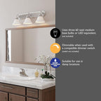 Design House Millbridge 3-Light Vanity Light, Satin Nickel Finish, Frosted - Image 5
