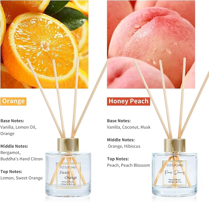200ml Scent Diffuser with 6 Fiber Sticks, 6.76 oz Reed Diffuser Set - Image 3