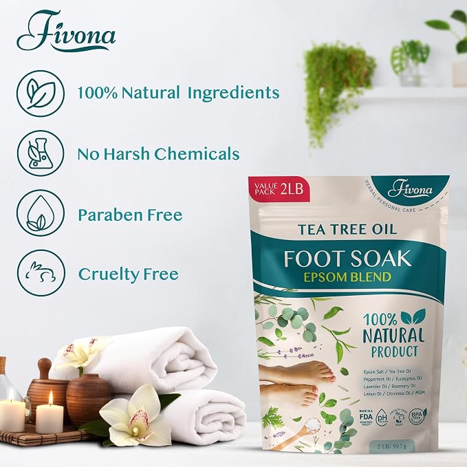 Foot Soak Epsom Salt with Tea Tree Oil 2 LB - Image 6