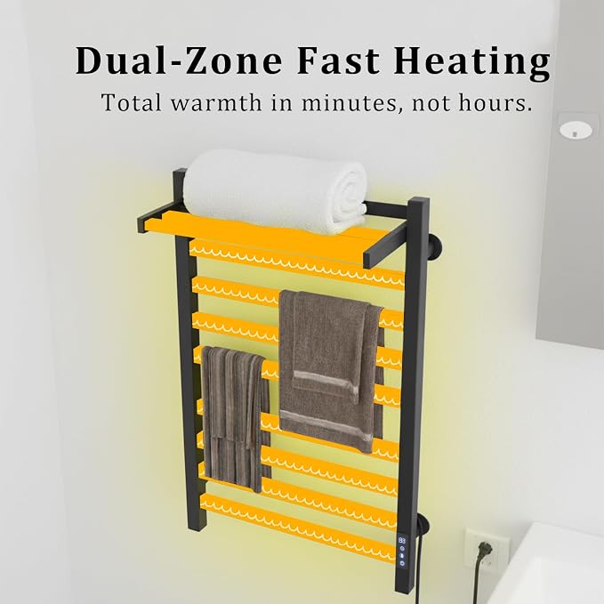 8-Bar Towel Warmer with with Top Warmer Shelf, Electric Towel Rack Set with - Image 3