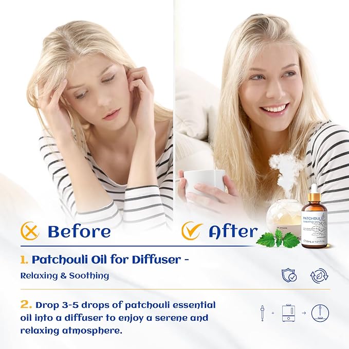 HIQILI Patchouli Essential Oil Organic, 100% Pure, - Image 2