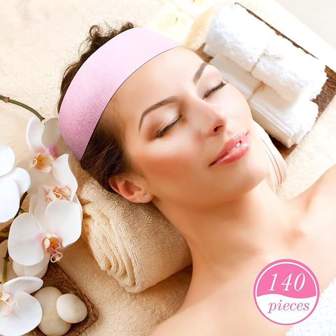 Waydress 140 Pieces Disposable Spa Facial Headbands - Image 5