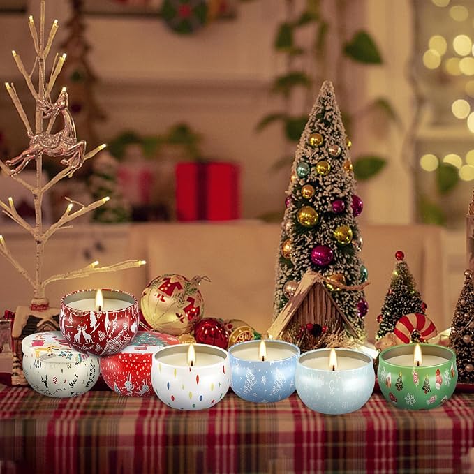 24 Packs Christmas Scented Candles Gift- Aromatherapy Candle-2.5oz Soy Wax-Long - Image 6