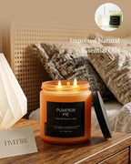 Pumpkin Pie Home Scented Candles, 13oz Organic Soy Wax, 76-Hour Clean Burning - Image 6