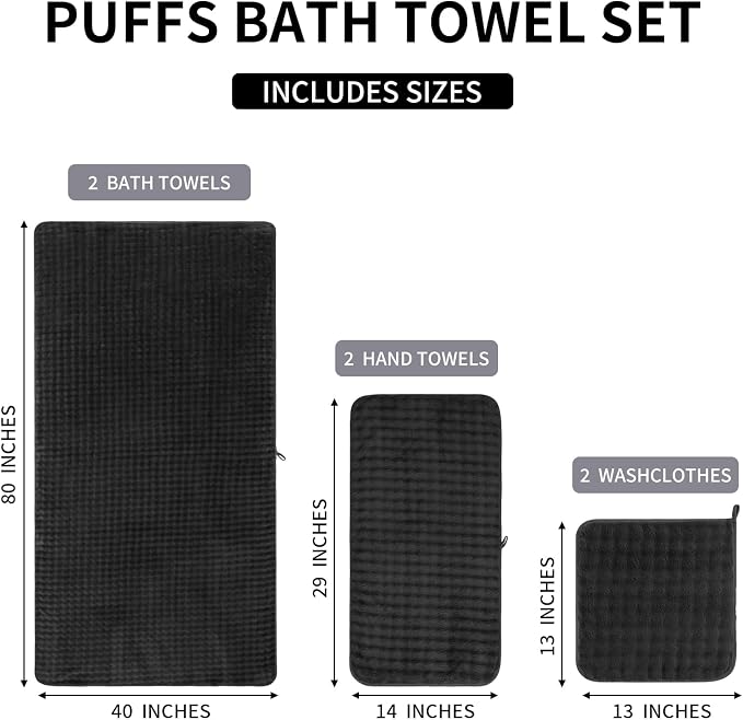 KBY Bath Towels Set 6 Piece 40x80 Inches，2 Extra Large Bath Sheets 2 Hand - Image 8