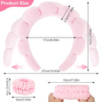 6Pcs Spa Headband and Wristband set, Terry Cloth Skincare Makeup Headbands - Image 2